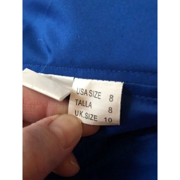 GORGEOUS PREOWNED VINTAGE BLUE MORI LEE MERMAID TULLE CRYSTAL BEADED GOWN SZ 8 - Picture 12 of 13